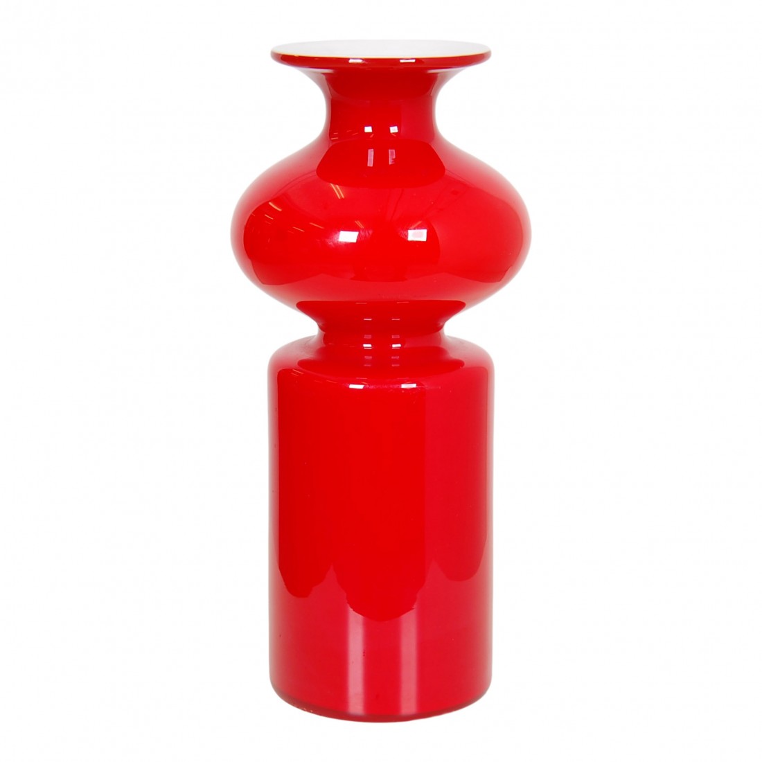 Holmegaard Red Vase H: 23 Cm.